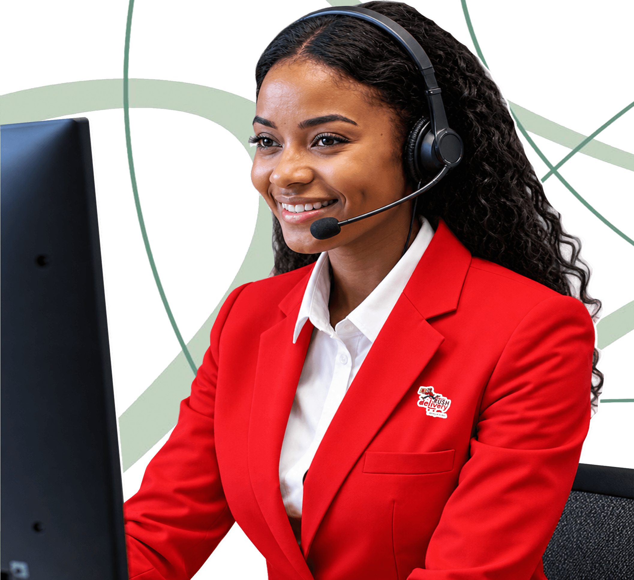Bagyes RUSH customer support agent wearing a headset